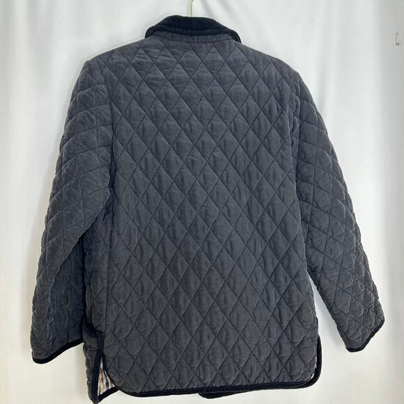 Aquascutum womens black silk quilted jacket size Medium equestrian chore - Picture 7 of 7